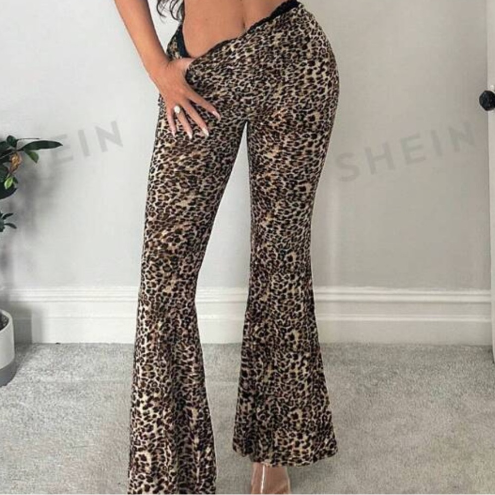 SHEIN Cheetah Flare Pants
